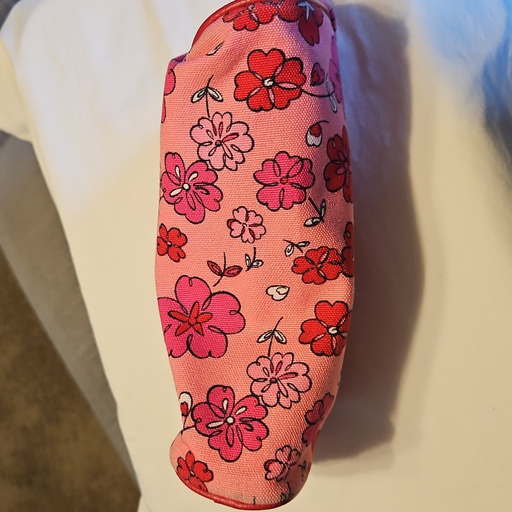 Bath And Body works Pink And Red Floral Zippered Cosmetic Case - Picture 4 of 8